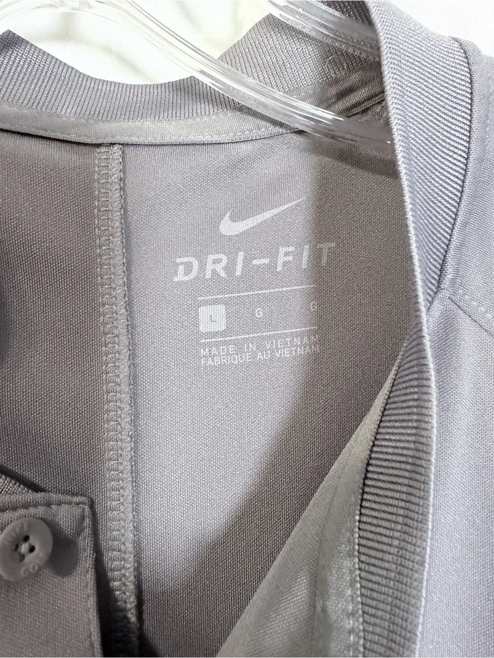 Nike Men’s Gray Dri-FIT Short-Sleeve Collarless Polo